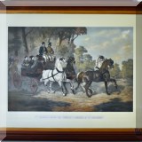 A09. “Rendez-Vous de Chasse” color lithograph after de Bonnemaison. 33.5”h x 42.5”w 